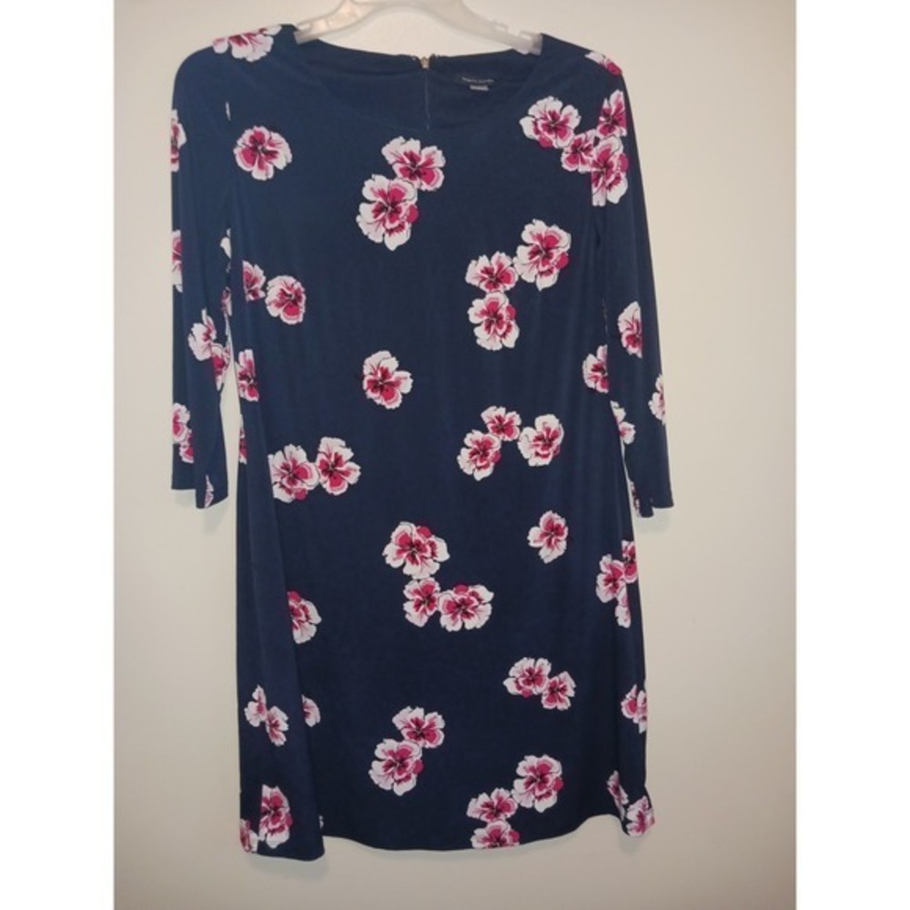 Tommy Hilfiger Women's Sheath Dress Black Size 14‎  Floral Print 3/4 Sleeve